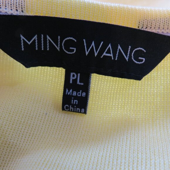 Ming Wang Yellow Knit Sleeveless Tank Top Basic Staple Size Petite Large - Picture 7 of 9